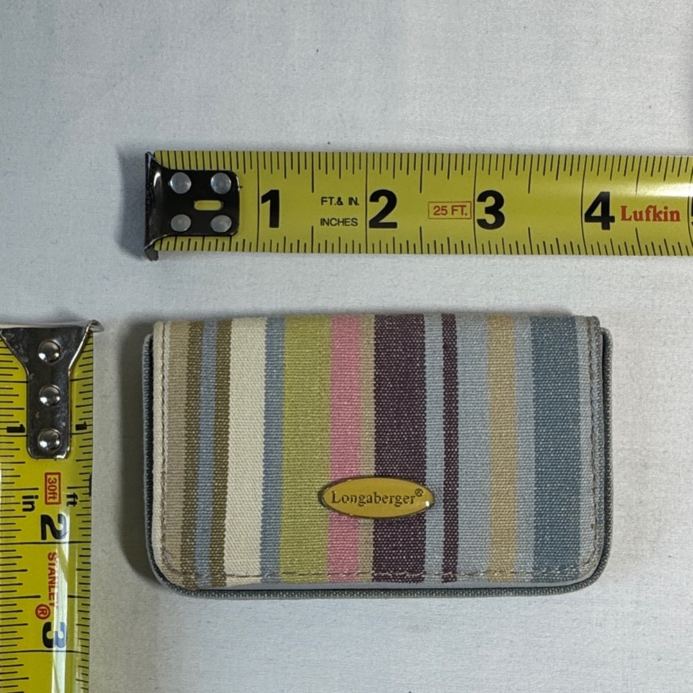 Longaberger Multicolor Striped Card Holder with Magnetic closure.